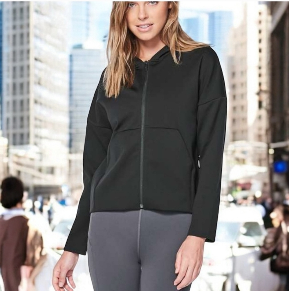 Lululemon Expression Spaser Back Logo Zip Up Black Jacket